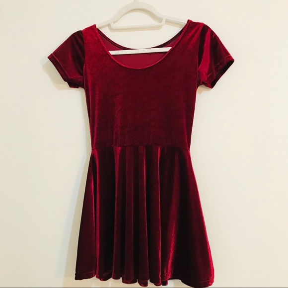 Boutique Dresses & Skirts - Red Velvet Fit and Flare Dress Mini